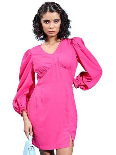 Ketch WomenS Polyester Sheath Mini Dress (Khj6000591_Pink