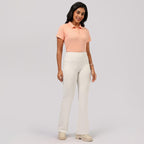 BlissClub Ultimate Flare Pants for Women Upto 54 ft | Ribbed Waistband, 4 Pockets | High Waist Trousers and Formal Pants for Of