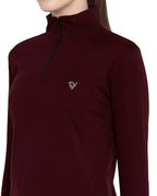 Eyebogler Solid Women High Neck Full Sleeve Regular Fit Top