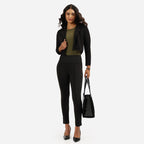BlissClub Ultimate Sculpt Tregging Pants -Tall Above 55 | Ribbed Waistband | 2 Side Pockets | Front Pintucks | Feels Like Secon