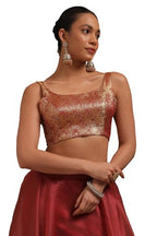 Soch Women Tissue Zari Woven Padded Blouse with Zari Woven