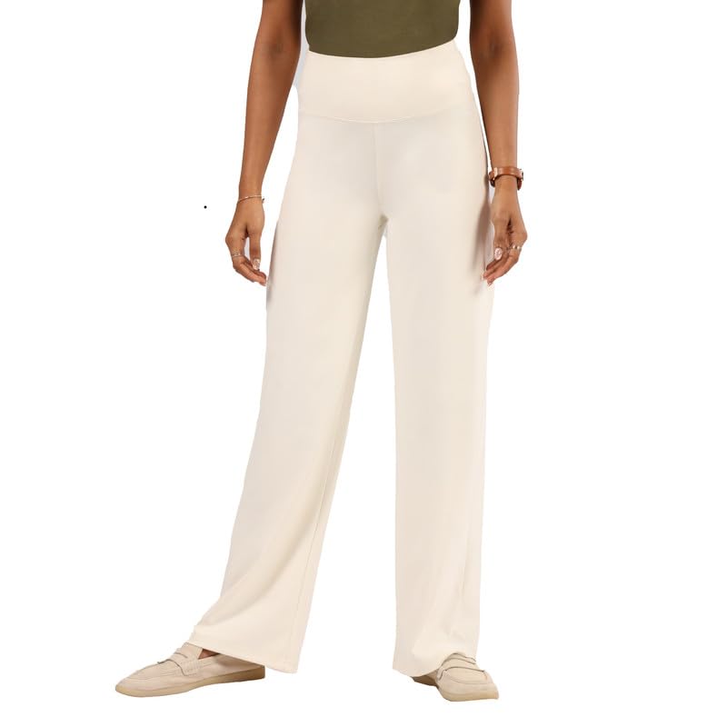 BlissClub Ultimate Wide Lite for Women Above 55 ft Tall | High Waist Trousers and Formal Pants for Office wear | Comfortable fi