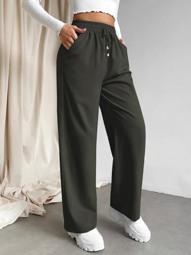 Leriya Fashion High Waist Trousers For Women  Flared Korean Style Formal Pants | Elegant Workwear For Office, College & Events G