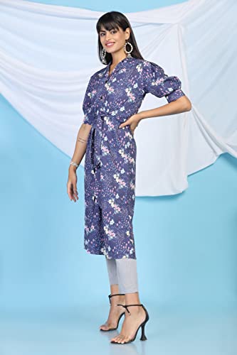 Greciilooks Women Rayon A-Line Regular Fit Kurta Pant Set