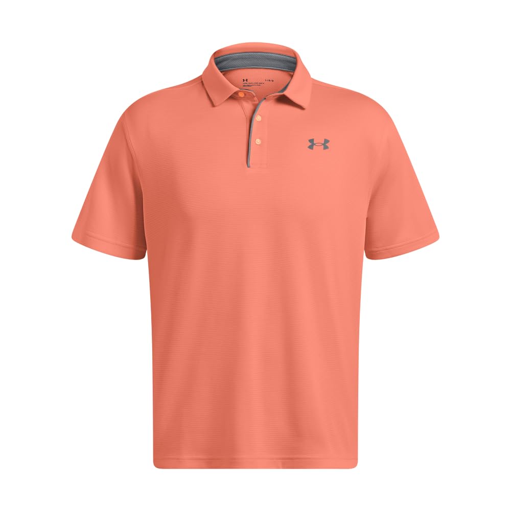 Under Armour Men's Tech Golf Polo, (897) Flare Orange/Pitch Gray/Halo Gray, XX-Large