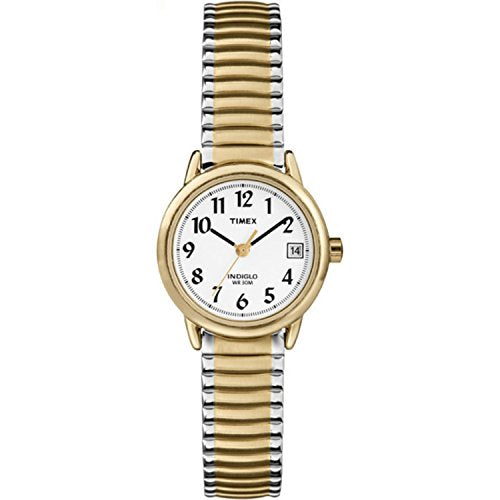 Timex Women's Easy Reader 25mm Watch - Two-Tone Case White Dial with Expansion Band