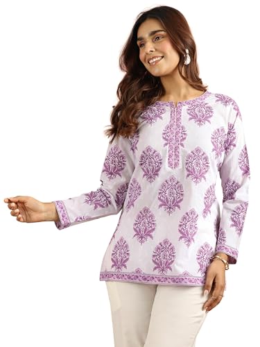 Libas WomenS Cotton Blend Printed Straight Kurti (29873I_White