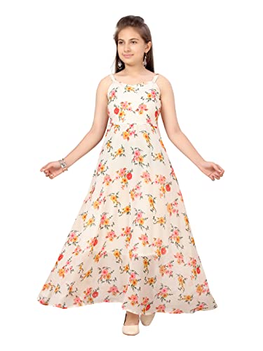 Aarika Girls Georgette A-Line Floor Length Dress (MD-22144_White_32)