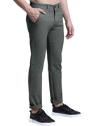 Noble Monk Mens Solid Regular Fit Formal Pant Charcoal Grey