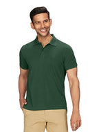 XYXX Mens Cotton Solid Regular Fit Shirt (XY_CR14_Polo Tshirt_1_Oak Green
