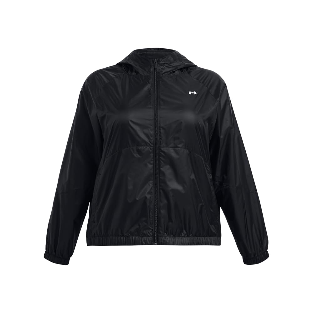 Under Armour Women's Sport Windbreaker Jacket, (001) Black / / White, XX-Large