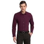 Turtle Men 100% Cotton Purple Solid Regular Fit Formal Shirt