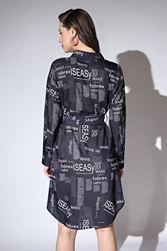 OM SAI LATEST CREATION Western Dresses for Women || Rayon Paper Printed Dress for Women || Dress with Belt, Cuff Full Sleeve & S