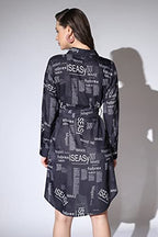 OM SAI LATEST CREATION Western Dresses for Women || Rayon Paper Printed Dress for Women || Dress with Belt, Cuff Full Sleeve & S