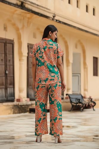 GRECIILOOKS Womens Rayon Printed Regular Fit Co Ord Set