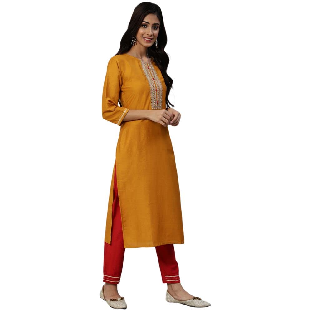 Anubhutee Women'S Viscose Rayon Straight Kurta Trousers With Dupatta | Pack Of 1