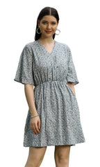 DHRUVI TRENDZ Womens Slub Rayon Women Western Dresses Regular Fit A-Line (Dupli-D-WD-1021_Green_XL)