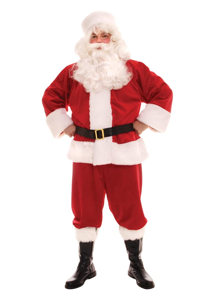 Underwraps Men's Plush Santa, Red/White/Black, One Size