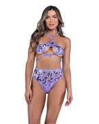 6426 - Sequin Keyhole Tie Top