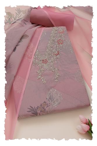Soch Women Foil Print Unstitched Dress Material with Sequins