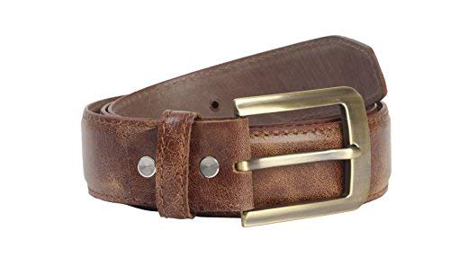 Walletsnbags MenS Crackle Formal Leather 35 Mm Chino Belt (Tan, 42) 42