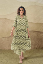 Toochki Dress For Women | Two Piece Dress For Women Long | Dress | Maxi Dress For Women | Dresses | Zig Zag Printed Dress | Cott
