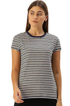 Enamor Essentials Womens Relaxed Fit Short Sleeves Crew Neck Slim Fit Breathable Stretch Regular Length Cotton Tee - EA47(EA47-