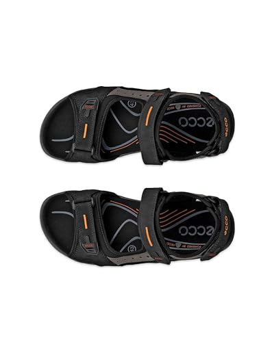ECCO Men's Yucatan Sport Sandal, Black/Mole/Black Oil Nubuck, 7-7. 5