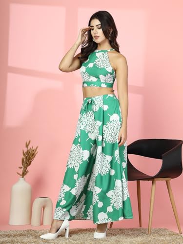 Oomph! WomenS Crepe Top And Trouser Pant Set |Two Piece Co-Ord Set | Wester Wear Regular Fit | Stylish Multipurpose Top - Botto