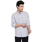 Fabindia Relaxed Fit Men Grey Cotton Dobby Shirt (102744801