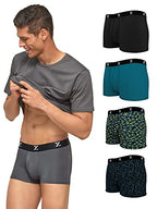 Xyxx MenS Underwear Shuffle Intellisoft Antimicrobial Micro Modal Trunk Pack Of 5 (Black;Grey;Yoga Pet;Lightning Bolt;Deep Sea 