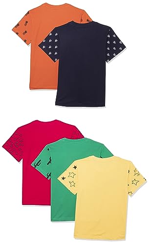 T2F Boys Cotton Printed Regular Fit T-Shirt (Pack of 5)