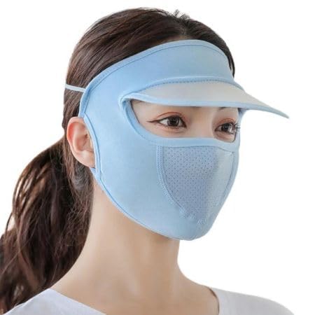 House Tools Sun Hat For Women With Face Mask, Breathable Face Cover Sun Protection Cap, Adjustable Silky Cooling Sun Visor For B 11