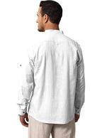 ROYALSCOUT Mens Cotton Polyester Blend Solid Regular Fit Full Sleeve Short Kurta White