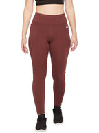 Clovia Womens Feather Feel High Rise 3 Pocket Tights (AB0091R06_Brown_XXL)