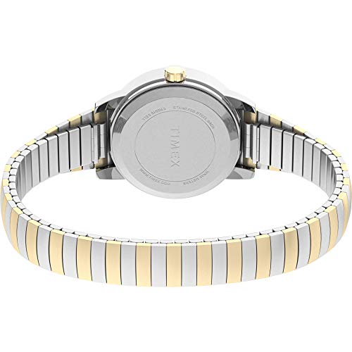 Timex Women's Easy Reader 25mm Watch - Two-Tone Case White Dial with Tapered Expansion Band