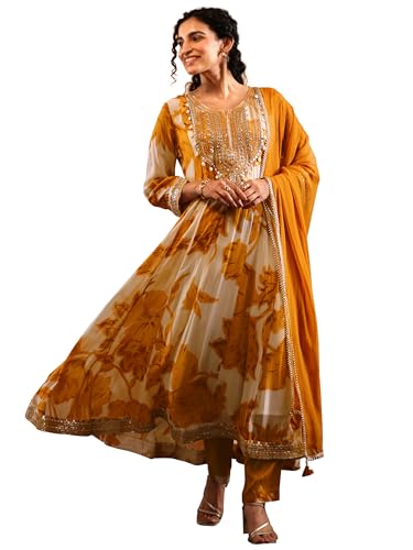 Libas Art Printed Georgette Anarkali Kurta Set For Women (49919Am)