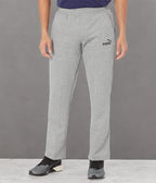 PUMA Men's Essentials Fleece Sweatpants (Available in Big and Tall Sizes), Medium Gray Heather Open Leg AH21, XXS