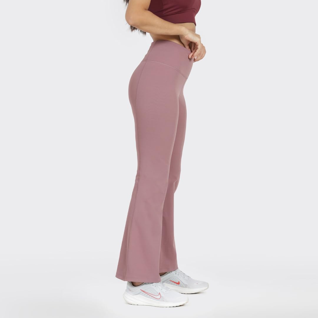 BlissClub Womens The Ultimate High Rise Flare Pants Lite-Tall|Relaxed Fit High Waist|Ankle Length Pants with Back Pocket,Lavend