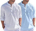 Hemadhav Combo Of MenS Regular Fit Cotton Blend Casual Kurta (Pack Of 2)