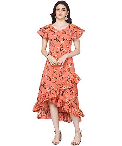 OOMPH! Womens Crepe Wrap Maxi Dress - Marmalade Orange