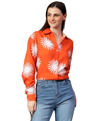 KOTTY Womens Oversized Cotton Blend Shirt(Multicolor,S)
