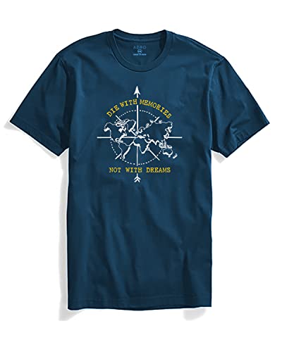 Adro Die With Memories Not With Dreams Mens Cotton Printed T-Shirt (R21-M-Die-Sb_Teal_2Xl)