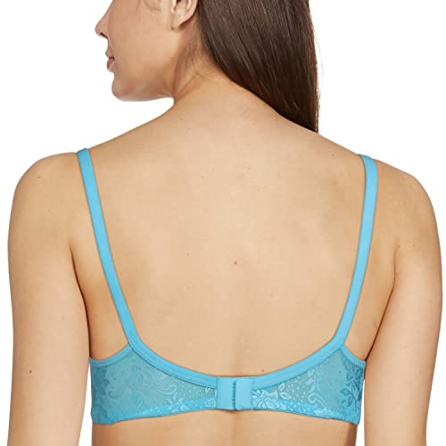 Clovia Womens Lace Non Padded Wire Free Full Coverage Bra Turquoise