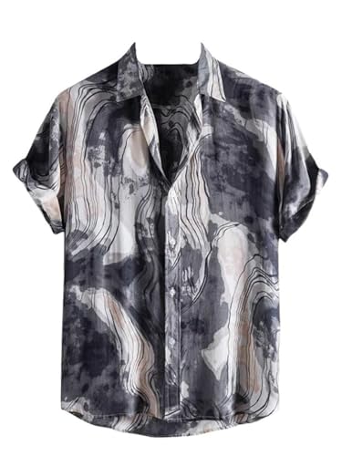 Leriya Fashion Mens Rayon Man Casual Shirt Regular Fit Western (LF-MS-6059_Grey_S)