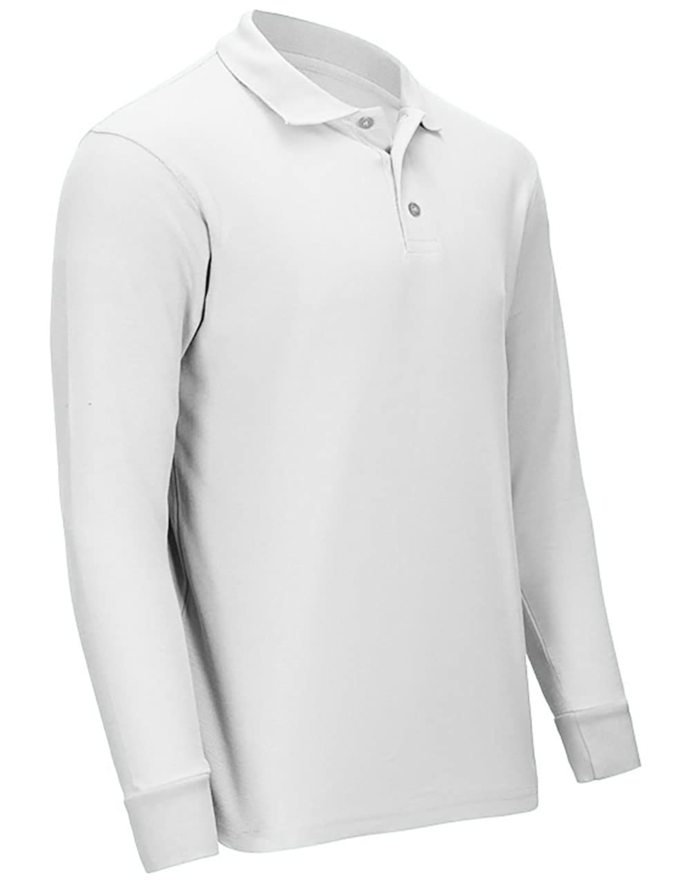 Premium Wear Men's Long Sleeve Polo Shirts - Stain Guard Polo Shirts for Men - White - 3X-Large