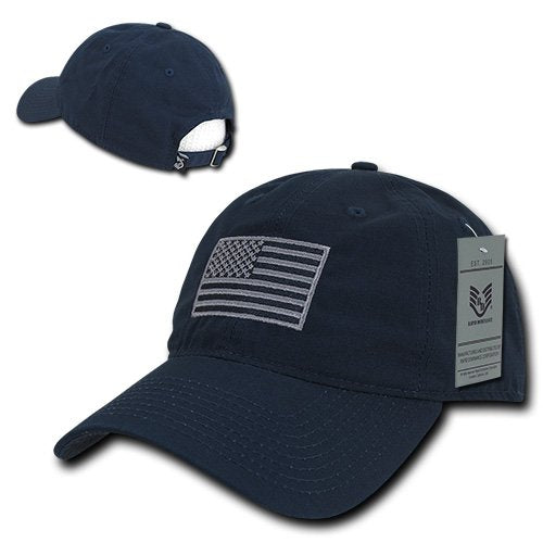 Relaxed Ripstop Cap, USA Flag, Navy