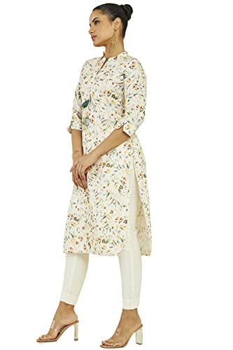 Soch Women Off-White Linen Printed Kurta