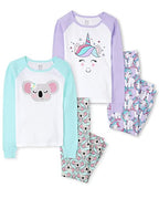 The Children's Place girls Long Sleeve Top and Pants Pajama Set Unicorn/Koala 2 pack Kids - PJ set 16