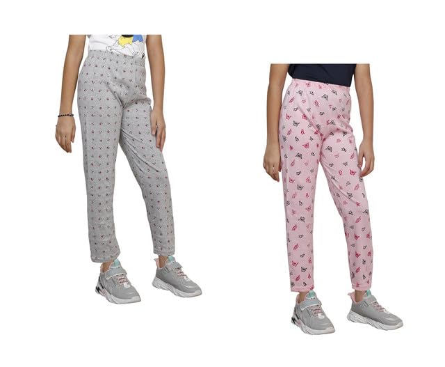 Girls Printed Cotton Regular Fit Pyjamas Lower (Pack of 2) Multicolor3 15-16